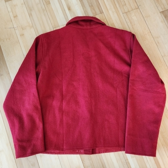 NWT Take Two Vintage Red Snowman Wool Blend Shirt Jacket Shacket Women's XL New - Picture 2 of 8